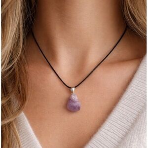 Amethyst natural stone Pendant Necklace